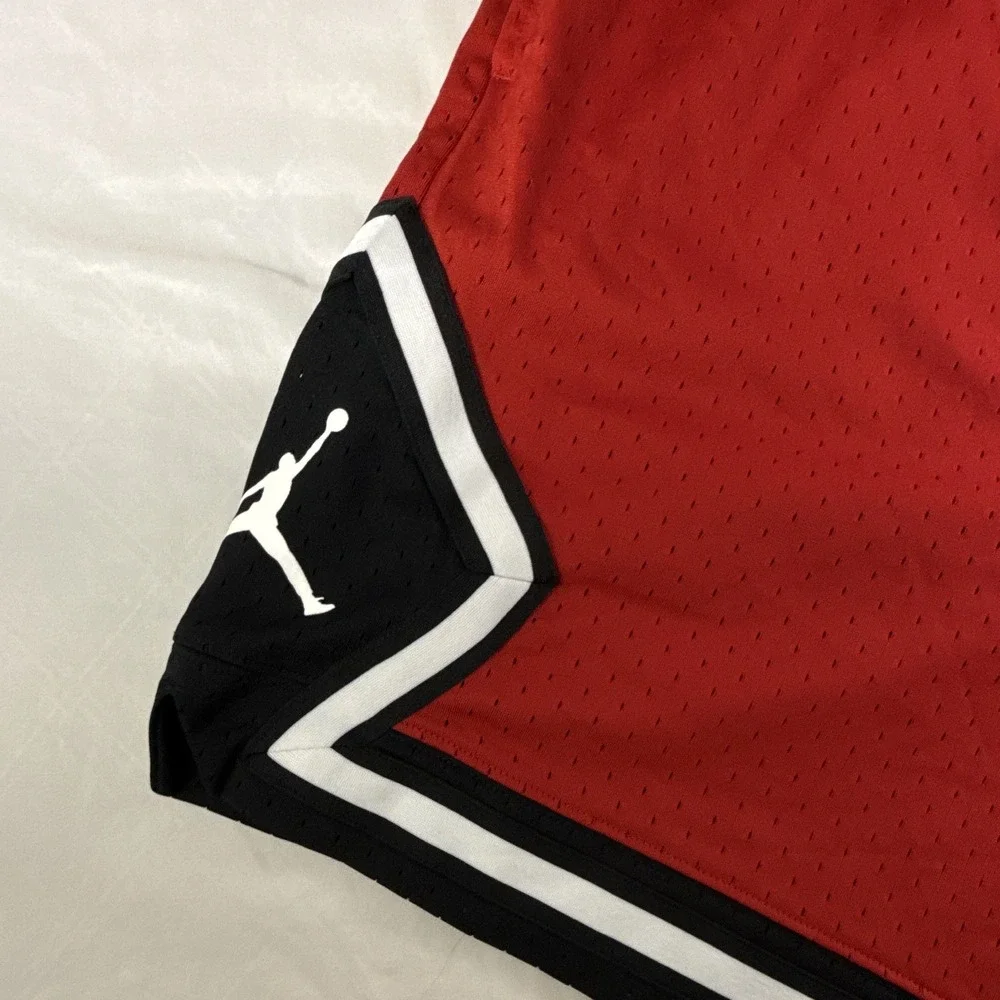 Jordan Dri-FIT Mens 3XL Red Black White Mesh Basketball Shorts Drawstring